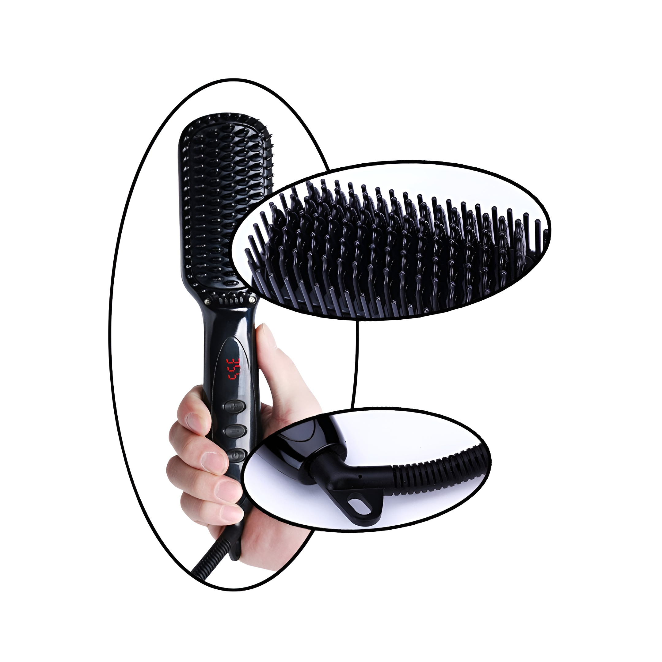 Peigne à lisser les cheveux LCD